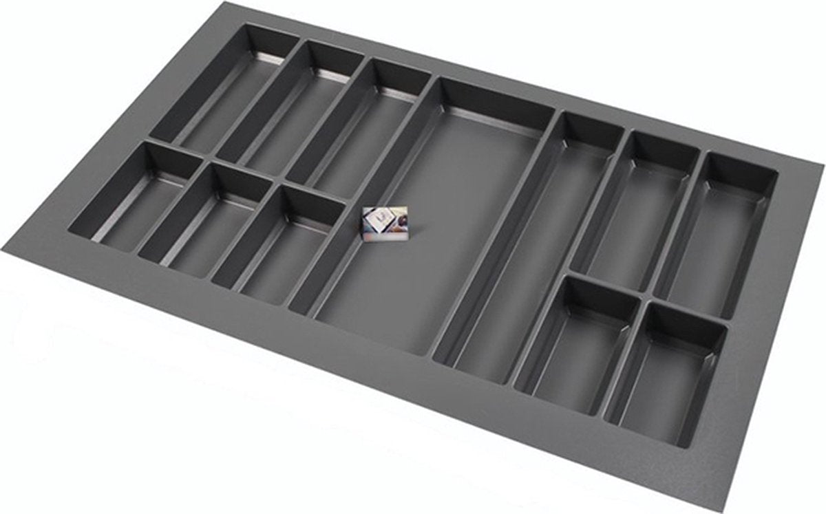 Plastic Cutlery Tray Classic Series Anthracite, Width 88-80 cm - Depth 54-47 - Width and depth customizable - Cutlery drawer, Cutlery holder, Custom-made cutlery trays