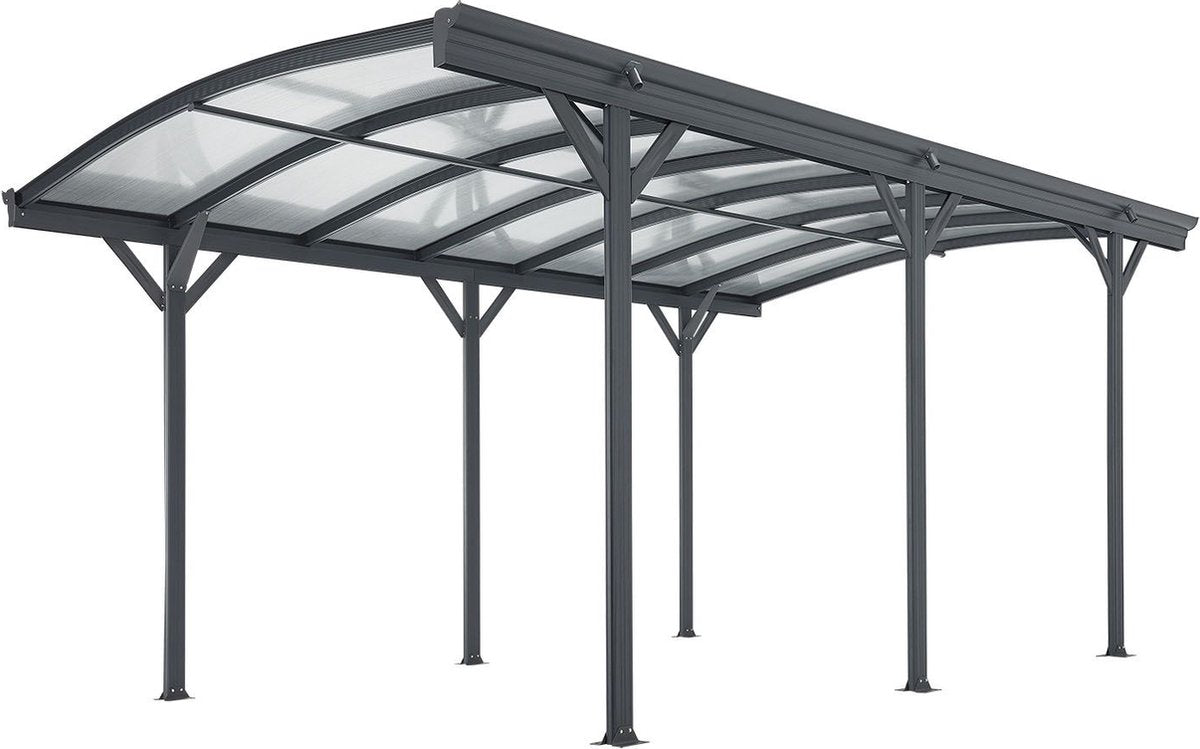 Terrace roof / Carport - Arched roof - 5 x 3 m - Dark grey