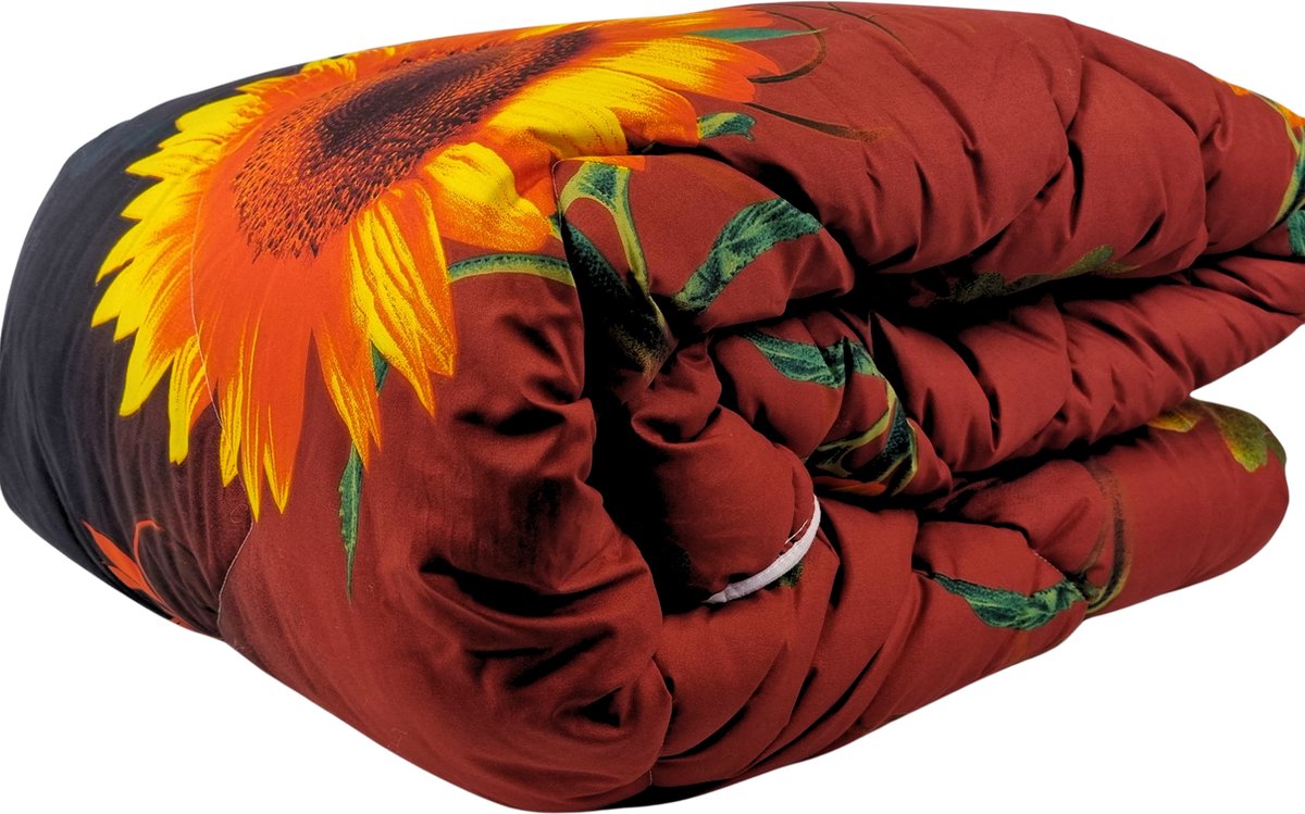 Printed Duvet Sunflower 200 x 200 cm - Coverless/Washable/Without Cover
