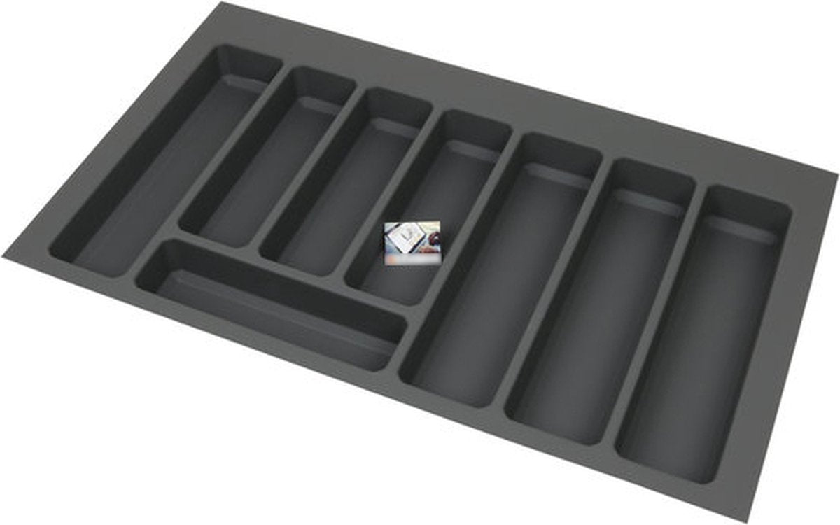 Plastic cutlery tray with non-slip, anthracite - Width 68.5-73 cm - Depth 36-43 cm - Cutlery drawer can be custom-made