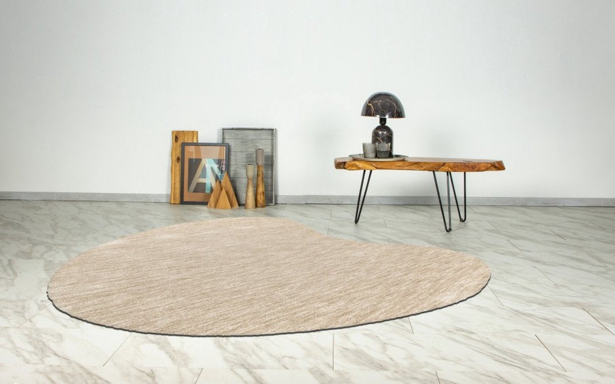 Lalee Comfy Uni Organic organische vorm vloerkleed karpet effen laagpolig vloerkleed rechthoekig organische vormen tapijt fraai gemêleerd 160x230 cm ivoor gebroken wit