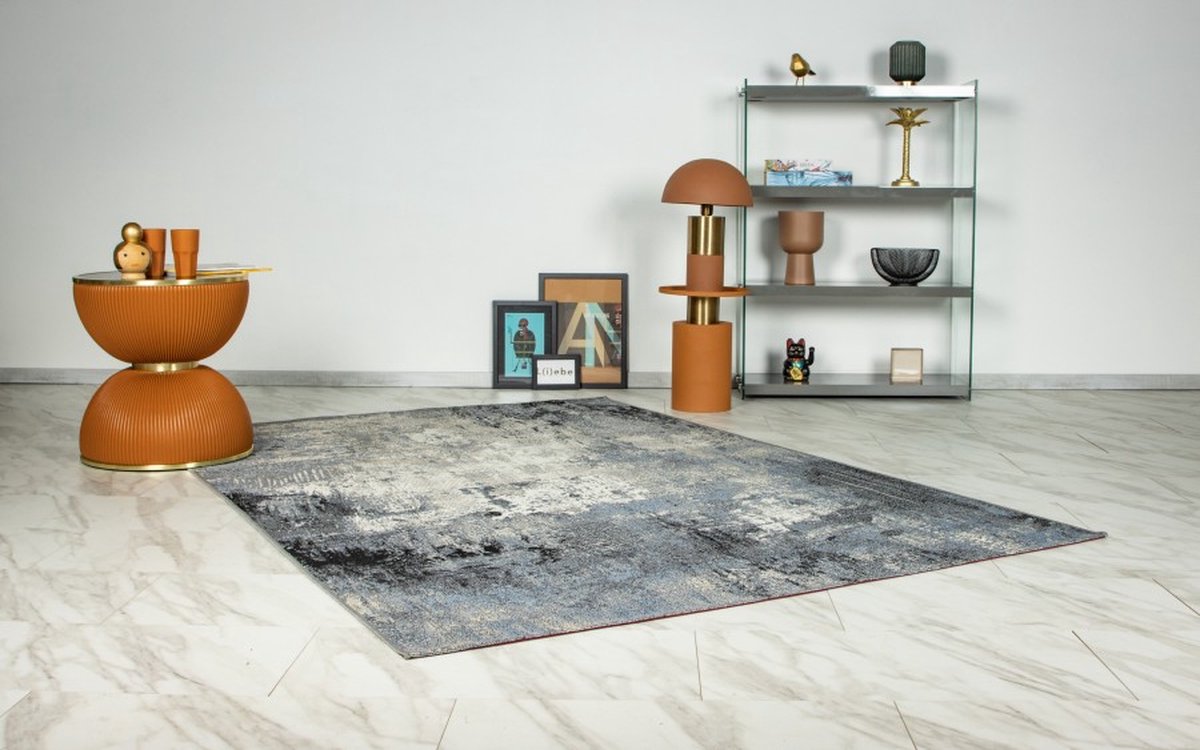 Lalee Summer - Vloerkleed - Outdoor indoor - Buitengebruik - Flatwave - tuin - sunset kleed - strand Tapijt - rotsen Karpet - 160x230 cm - multi grijs silver