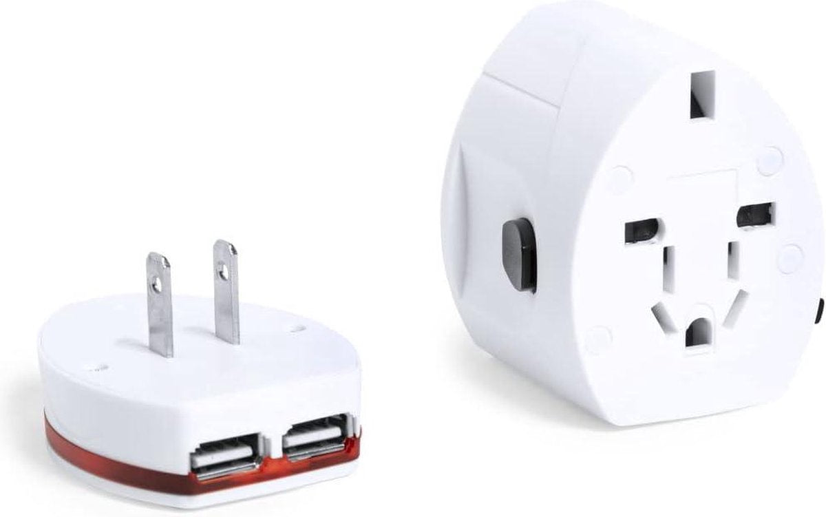 International Travel Adapter with 2 USB Ports - Suitable for USA Europe Australia - 2100 mA (Style3)