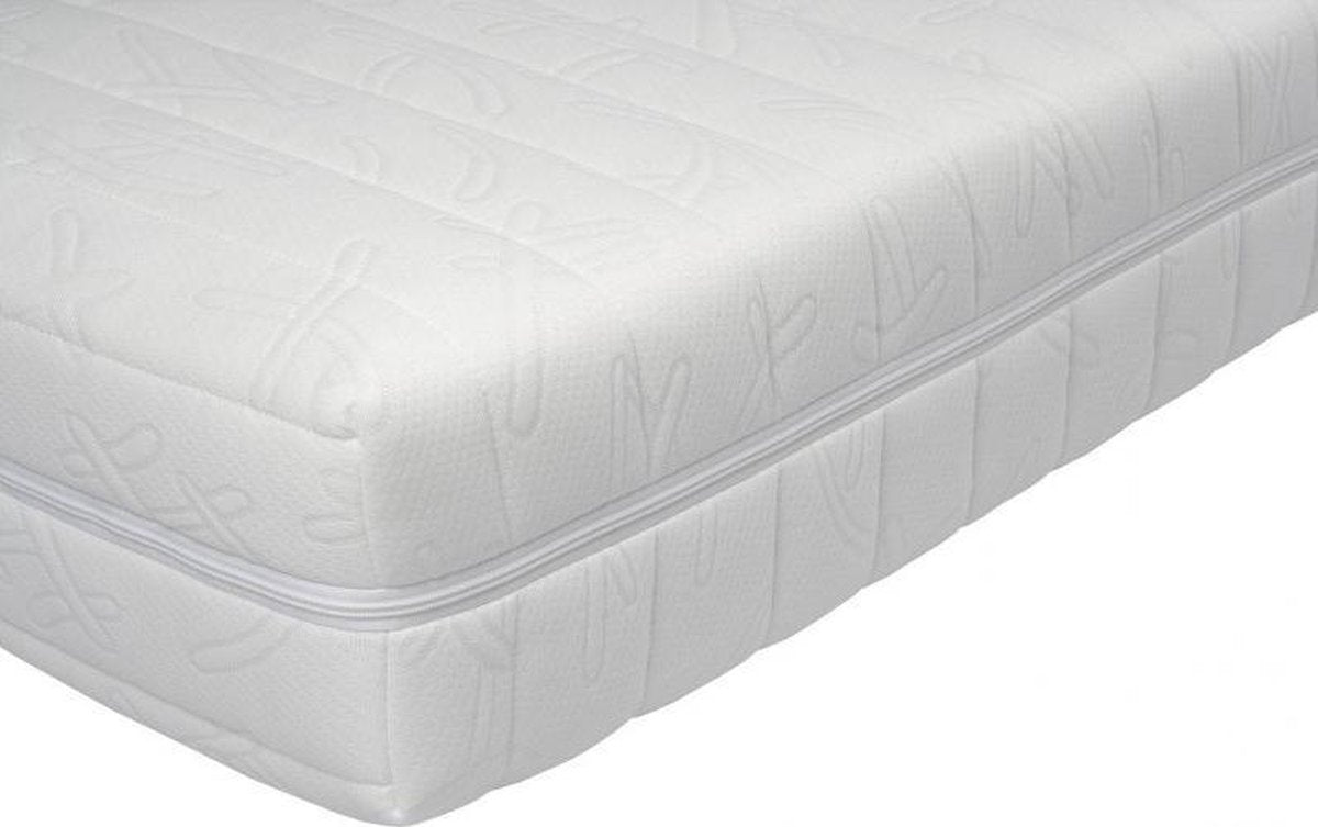 Koudschuim HR45 matras 20 cm dik - CFK-vrij en wasbaar 40 °C. Met luxe dubbeldoeks afritsbare hoes, doorgestikt met 300 gram/m² hollowfiber 140x200
