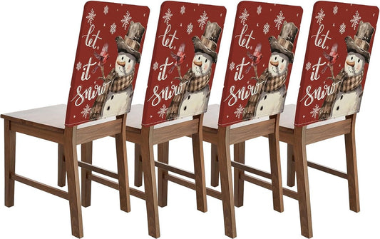 4 stuks kerststoelhoezen, Kerstmis, wasbaar, stoelhoezen (B) Merk: Bseical