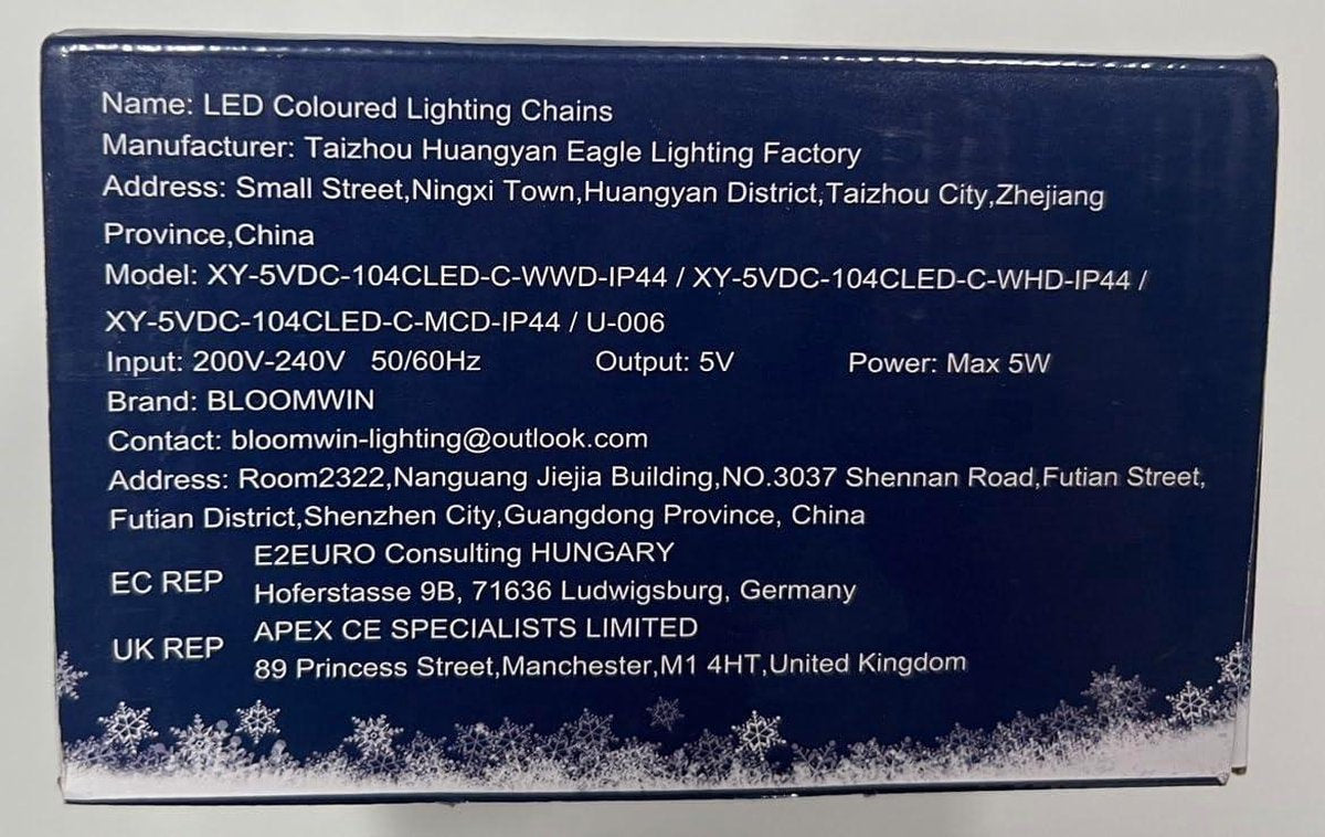 Christmas Lights Window 2 meter x 1 meter - 104 LEDs - Snowflake Light Curtain - Fairy Lights for Indoors - Parties or Bedroom