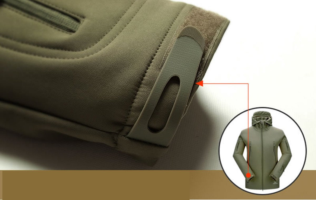 Soft Shell Tactisch Legerjack - Heren Outdoor Jas - Zwart - L