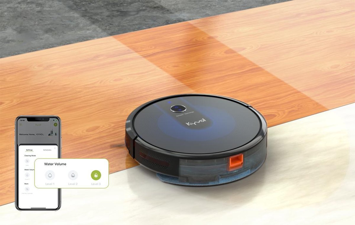 Kyvol E31 smart robotstofzuiger/dweilrobot met oplaadstation - zwart