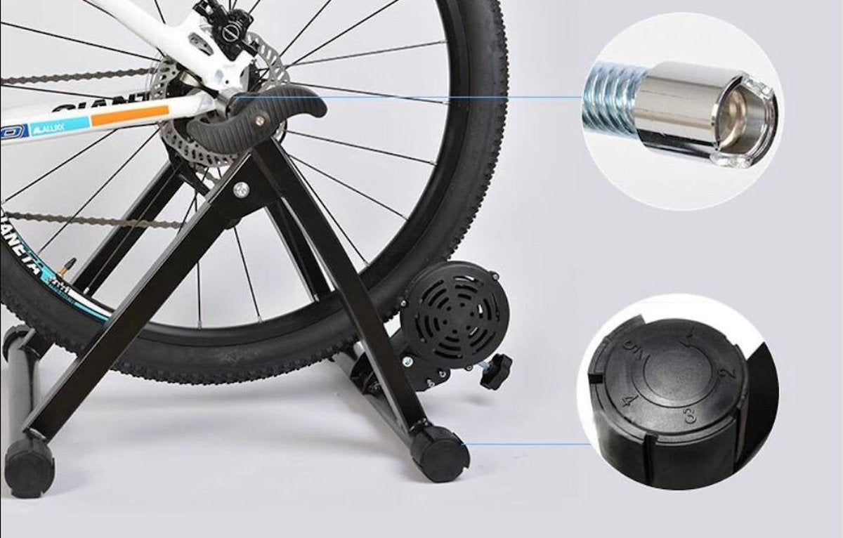Fietstrainer - Rollenbank voor fietsen met 26-28 inch of 700C wielen - Hometrainer - Racefiets - Mountainbike - Aluminium - Zwart