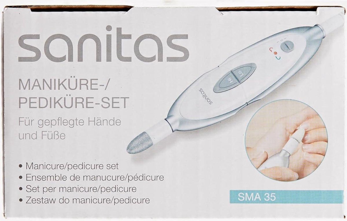 Manicure set Electric nail care set with 7 attachments - White/Silver
