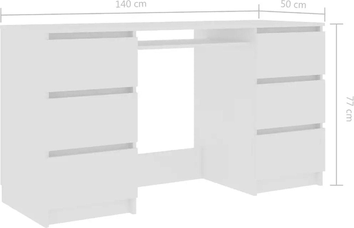 Desk - Writing table - White - 140x50x77 cm