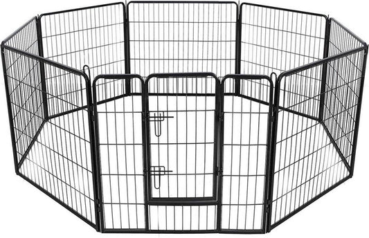 Topmast Premium Puppyren - 120 cm Hoog - 640 cm Omtrek - Hondenren - Hondenhok - Zwart