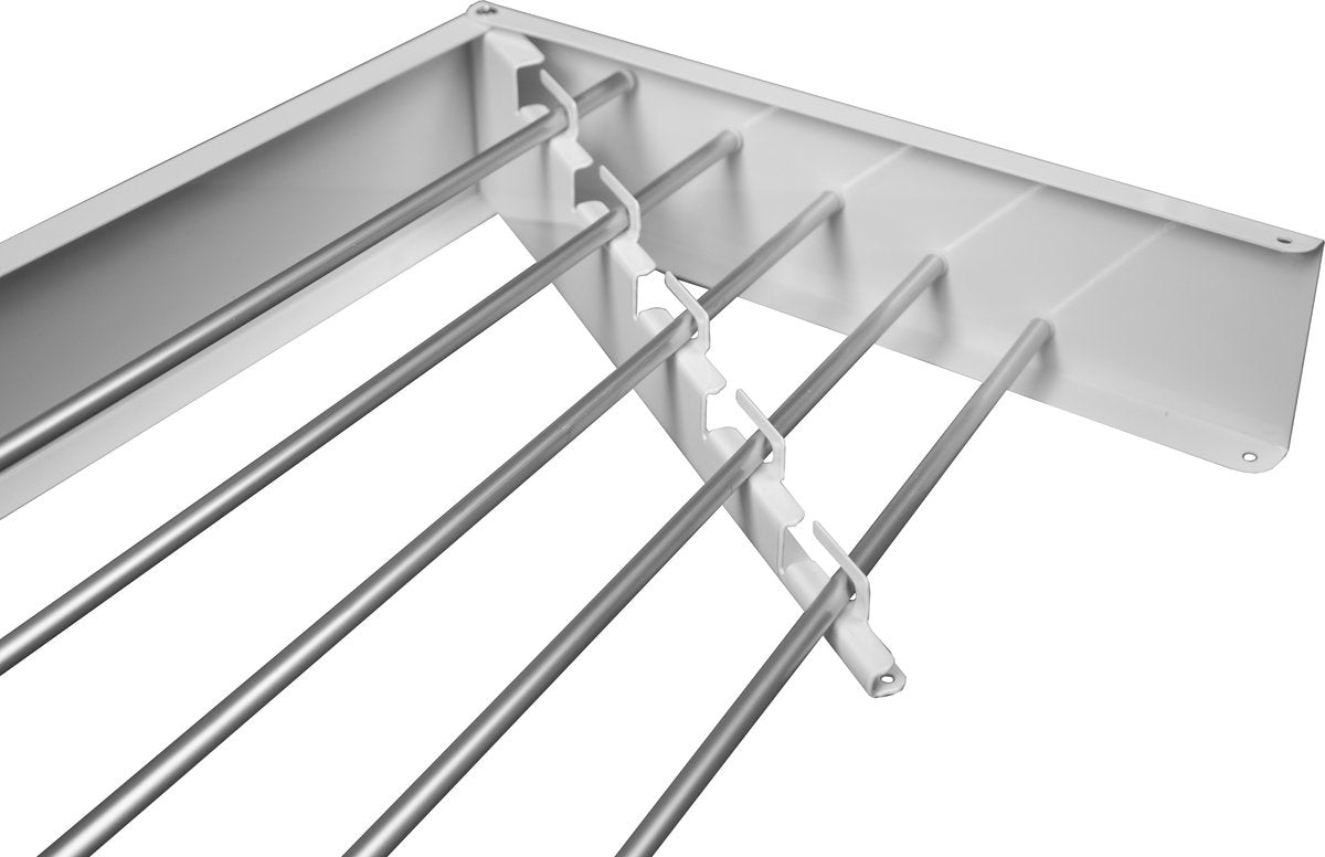 Milano Luxurious Wall-mounted Laundry Rack - Foldable Laundry Rack - Drying Rack - Wall-mounted - 80 cm - Metal - White/Silver