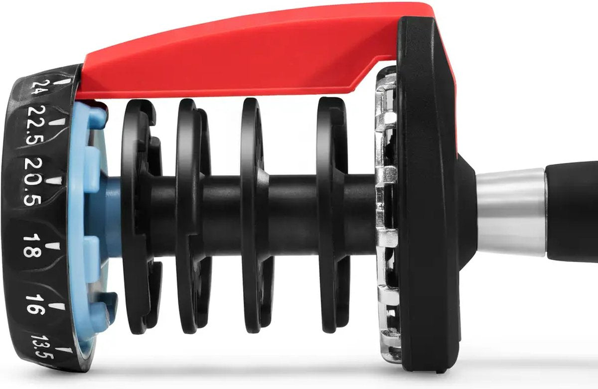 Verstelbare Dumbbell 24 kg - Verstelbare Gewichten - Verstelbare Dumbbell - 2.5kg t/m 24kg - 15 DUMBBELLS IN ÉÉN - Zwart