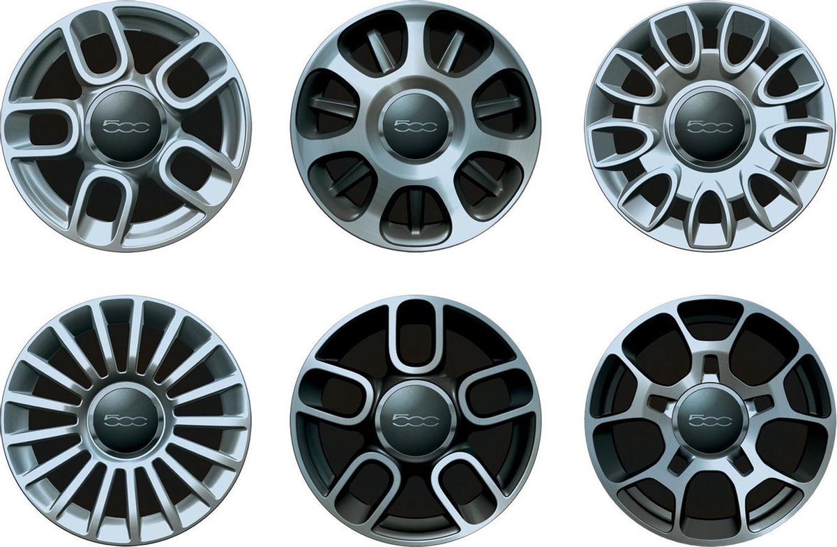 Naafdoppen set 4 stuks Fiat 500