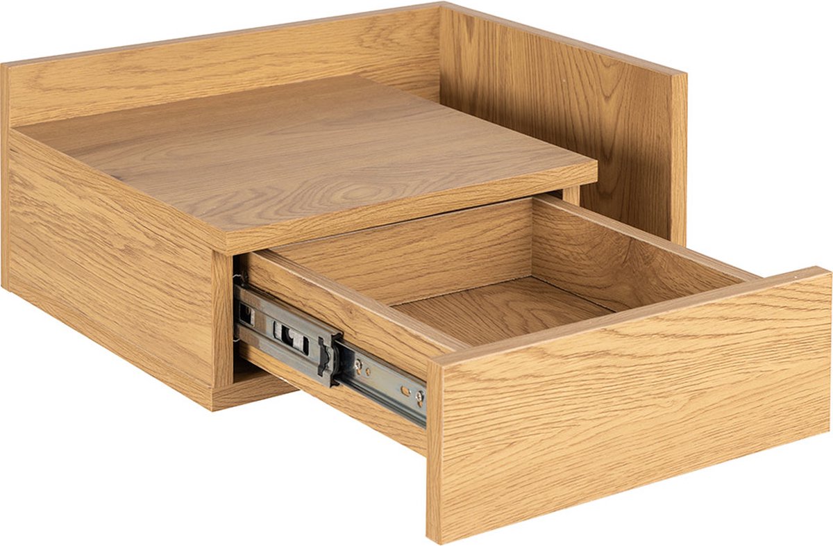 Floating Bedside Table with Storage Compartment Aydin Wood