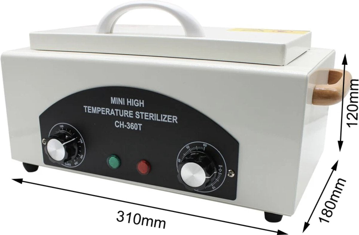 J&R Hetelucht Sterilisator - 300W - Nagelstudio - Desinfectie - Tattoo - Babyaccessoires steriliseren - Wit