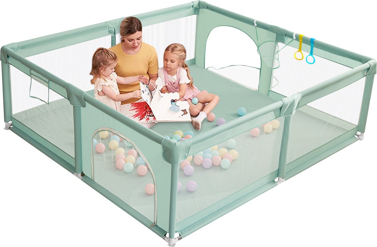 Playpen - Oversized Rectangular Playpen - 180 x 150 cm - Green