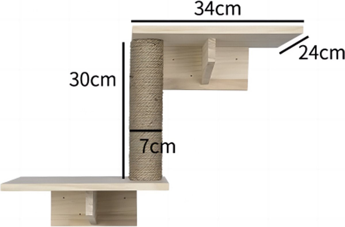 Wall Unit Climbing Wall Cats - 5-piece - Luxury Climbing Wall for the Wall - Scratching Post - Play Wall for Cats