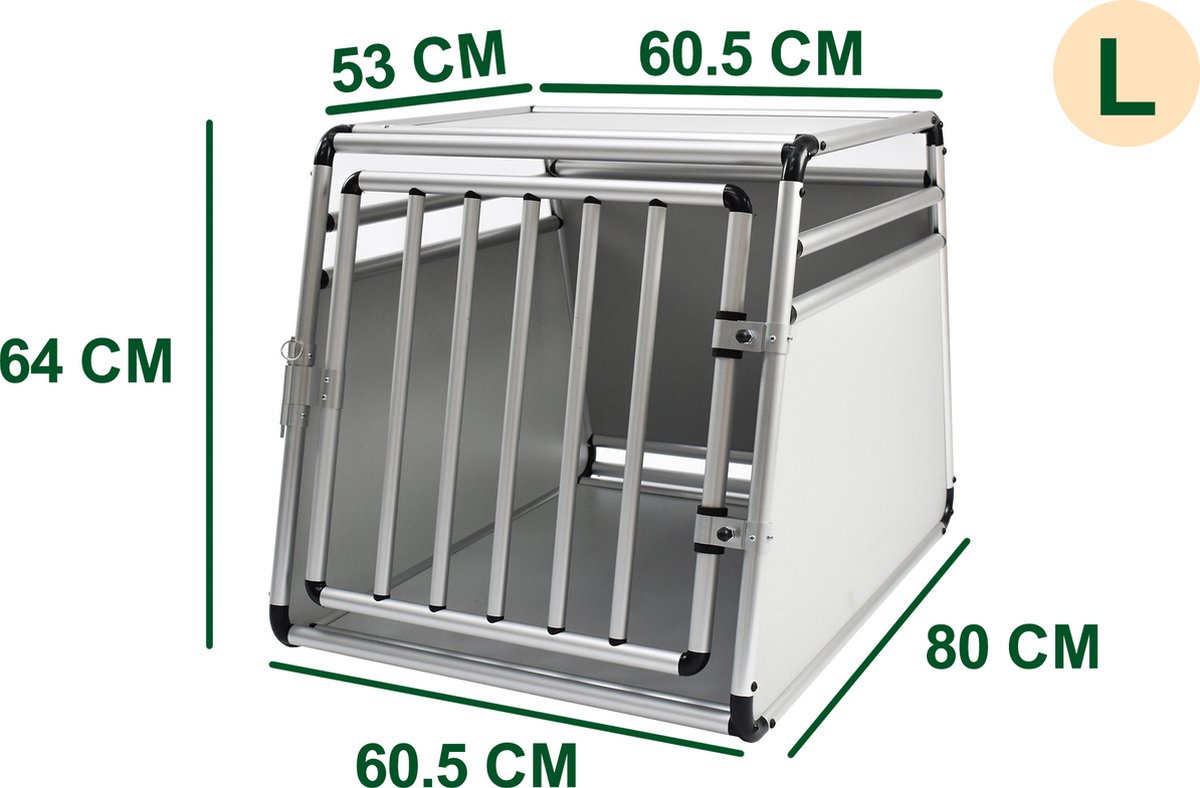 Hondenbench ronde aluminium buis large 80x60,5x64
