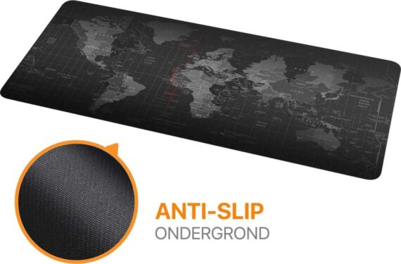 Muismat XXL – Bureau Onderlegger – Gaming Mousepad – 80×30 CM – Wereldkaart