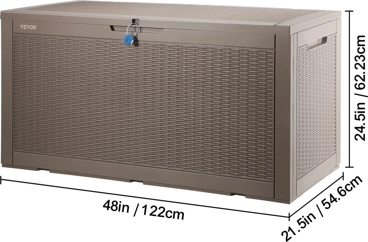 Storage box Cushions - Storage box with lid - Outdoor - Waterproof - Padlock - Storage box - Garden cushion box - Storage basket - 550L - 143x67.5x60.5cm - Garden set