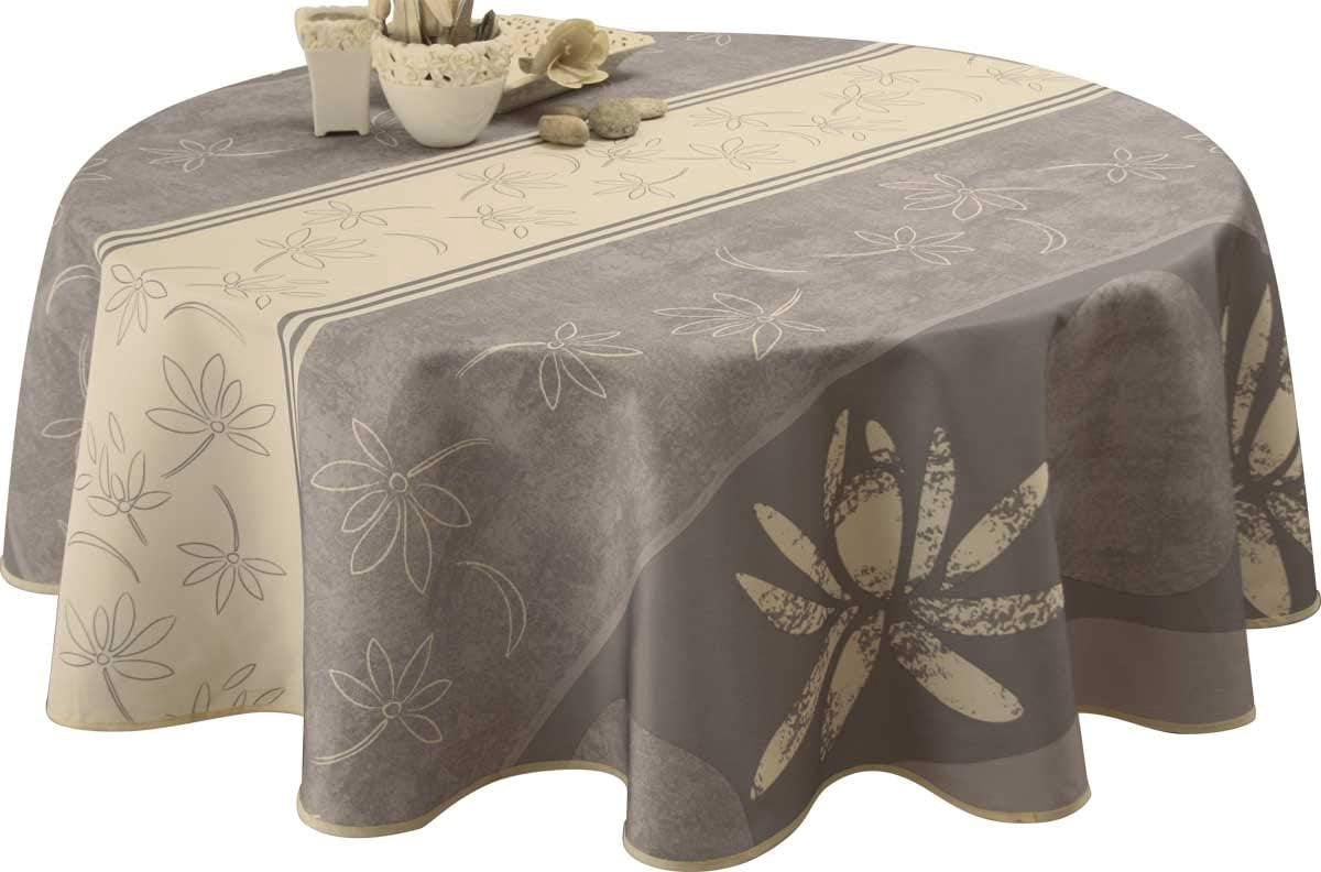 Tablecloth, Polyester, Grey, 160 cm