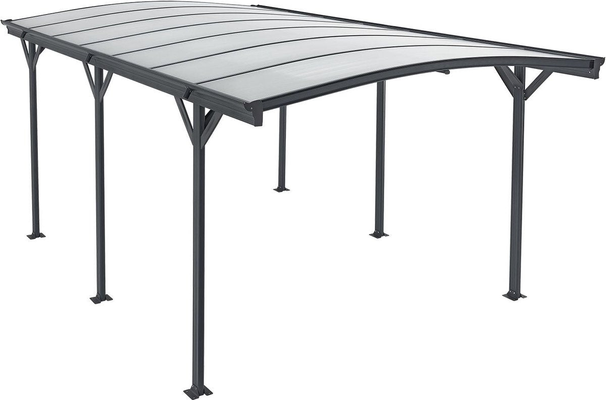 Terrace roof / Carport - Arched roof - 5 x 3 m - Dark grey