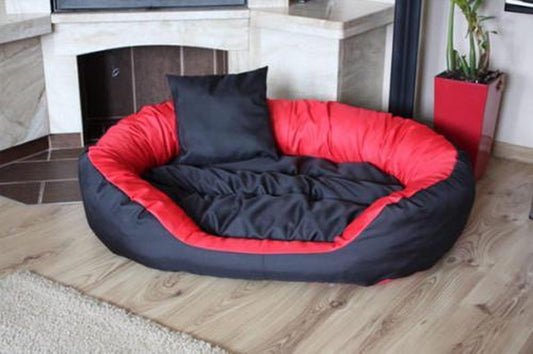 Dog basket XXL - 110x80 cm - waterproof - black red
