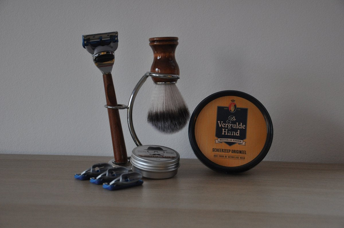 Bamboe scheerset deluxe - Scheermesjes - Cadeau voor hem