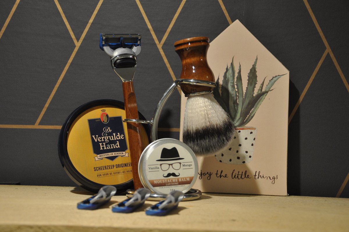 Bamboo shaving set deluxe - Razor blades - Gift for him