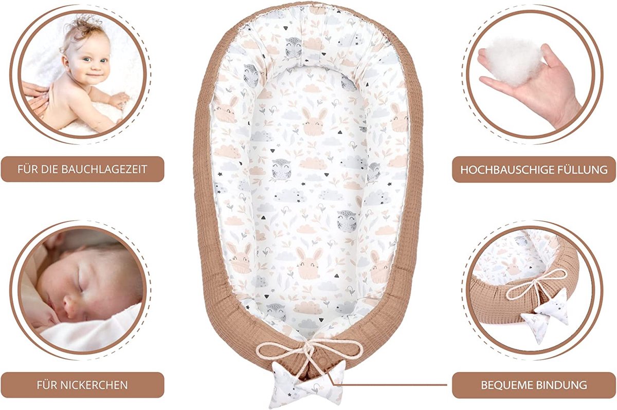 Babynestje - knuffelnest, multifunctioneel bednestje voor kinderen, \ Bedbumper voor baby's \ Babynestje voor pasgeborenen