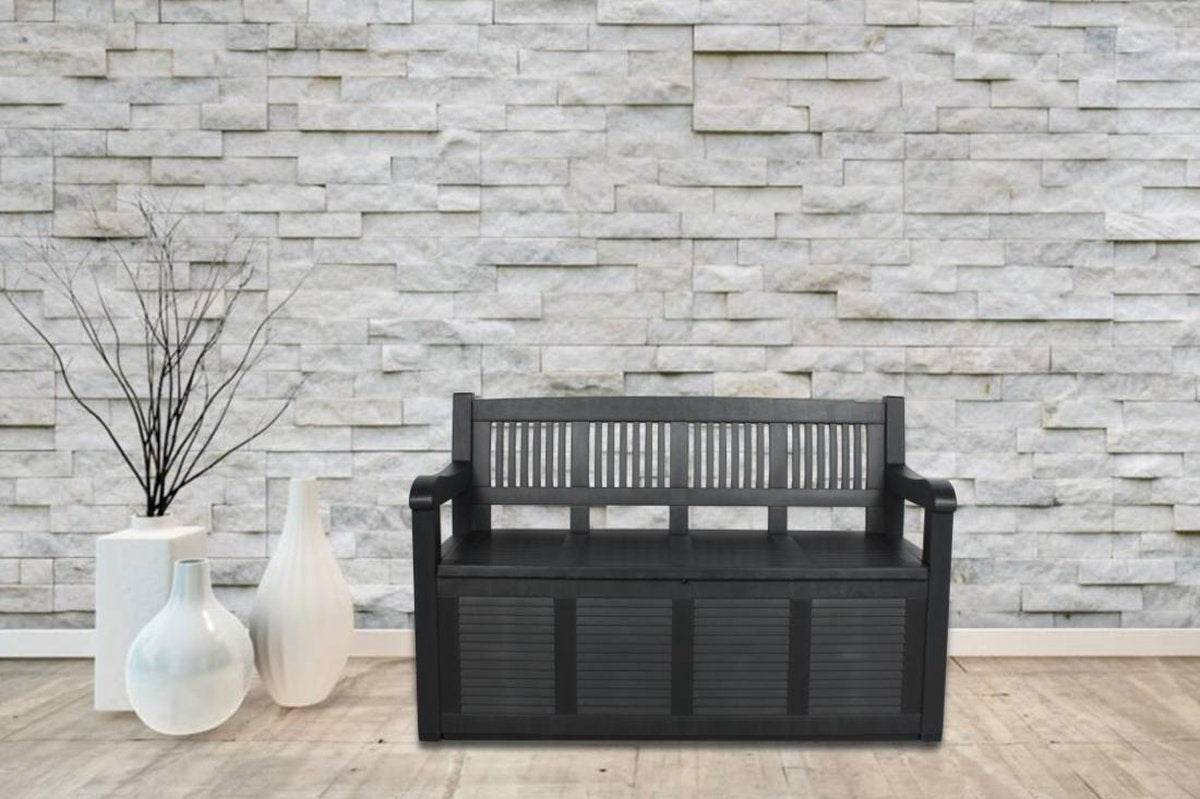 Storage Bench in Resin | 130 x 60 cm | Anthracite