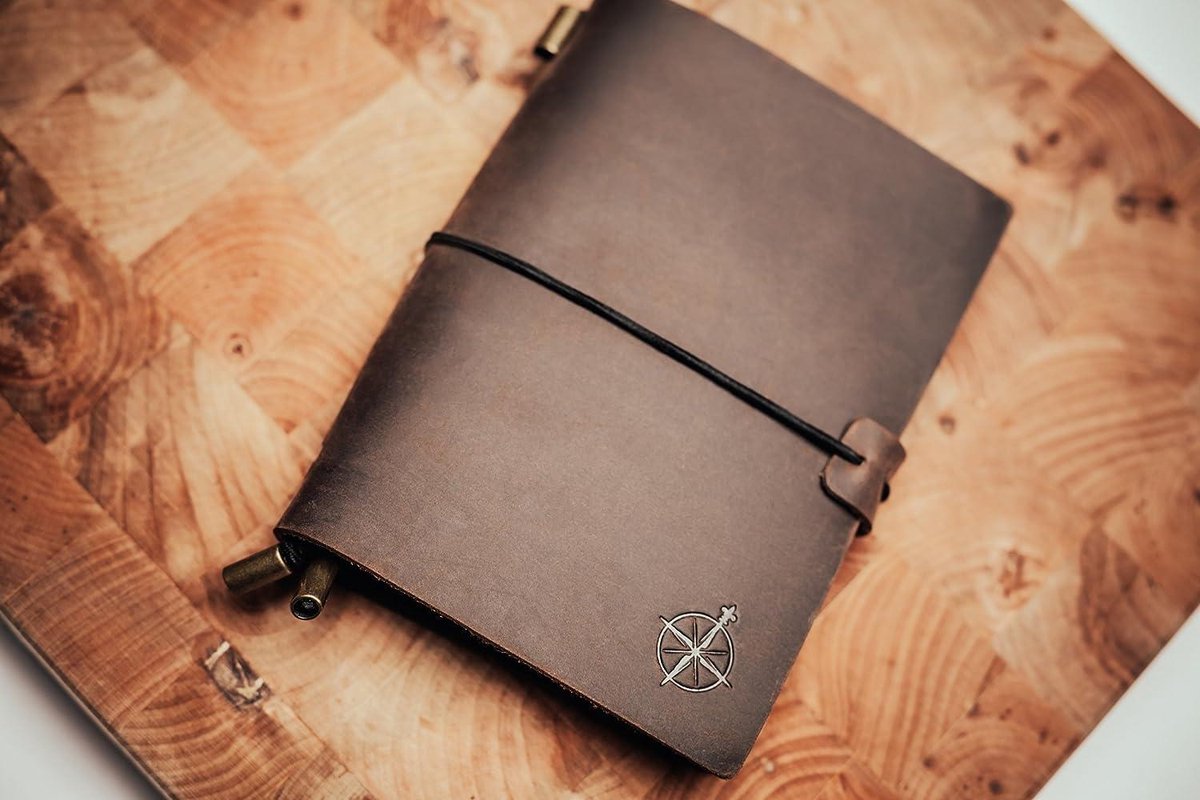 Klein hervulbaar leren zaknotitieboekje voor op reis - Mini-dagboek voor schrijven - Perfect cadeau voor reizigers en professionals - Organizer en dagboek - 12,5 x 9cm