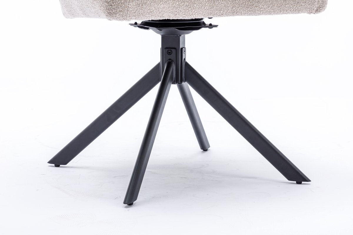 Dining chair - Chair - Dynasty - With arm - Fabric alpine - boucle fabric - Natural 01 - Swivel