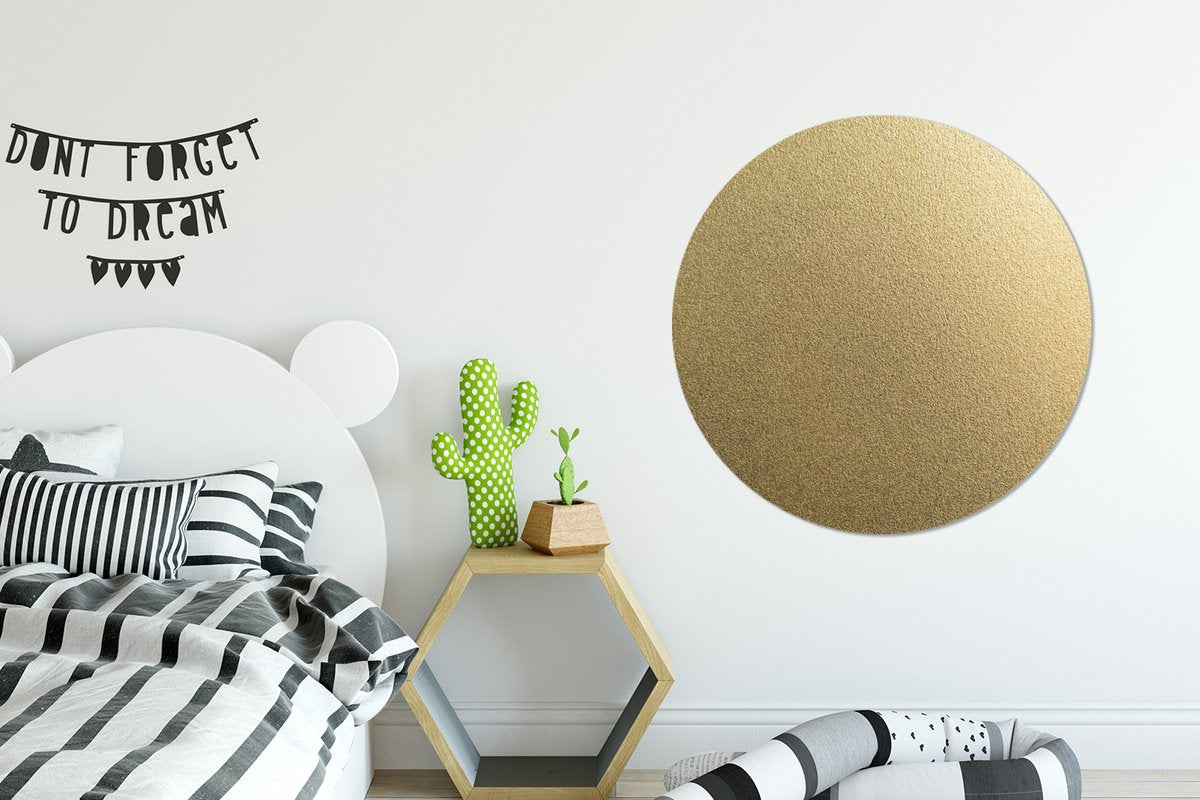 WallCircle - Wandcirkel - Muurcirkel - Metaal - Goud - Design - Structuur - Chique - Aluminium - Dibond - ⌀ 90 cm - Binnen en Buiten