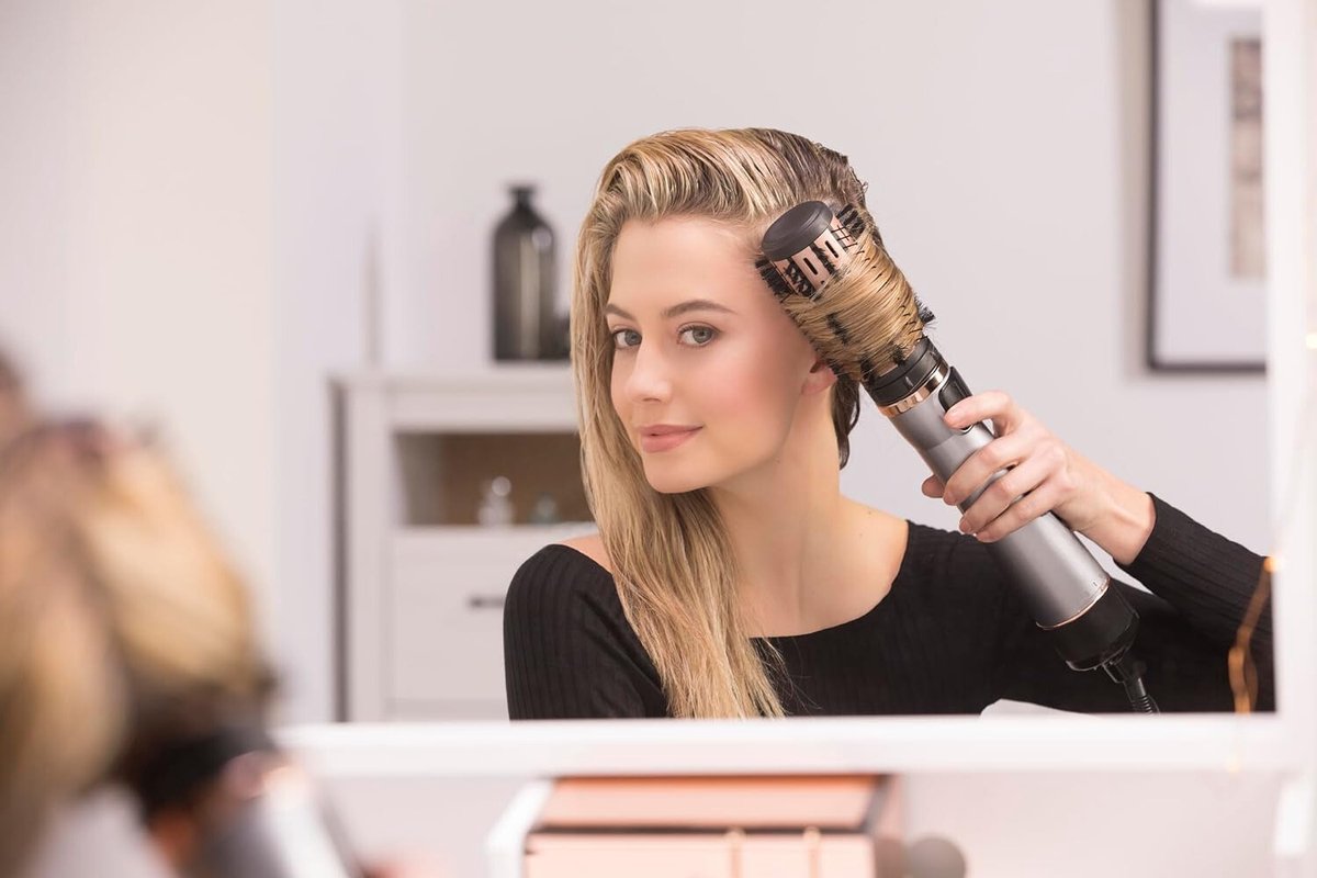 Hair Dryer with Brush - Electric Hair Brush - Curling Brush - Straightening Brush - Brush Hairdryer