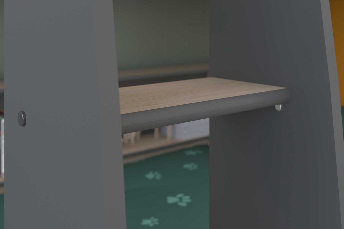 Parisot Stapelbed Leo - Eiken/Grijs – 90x200