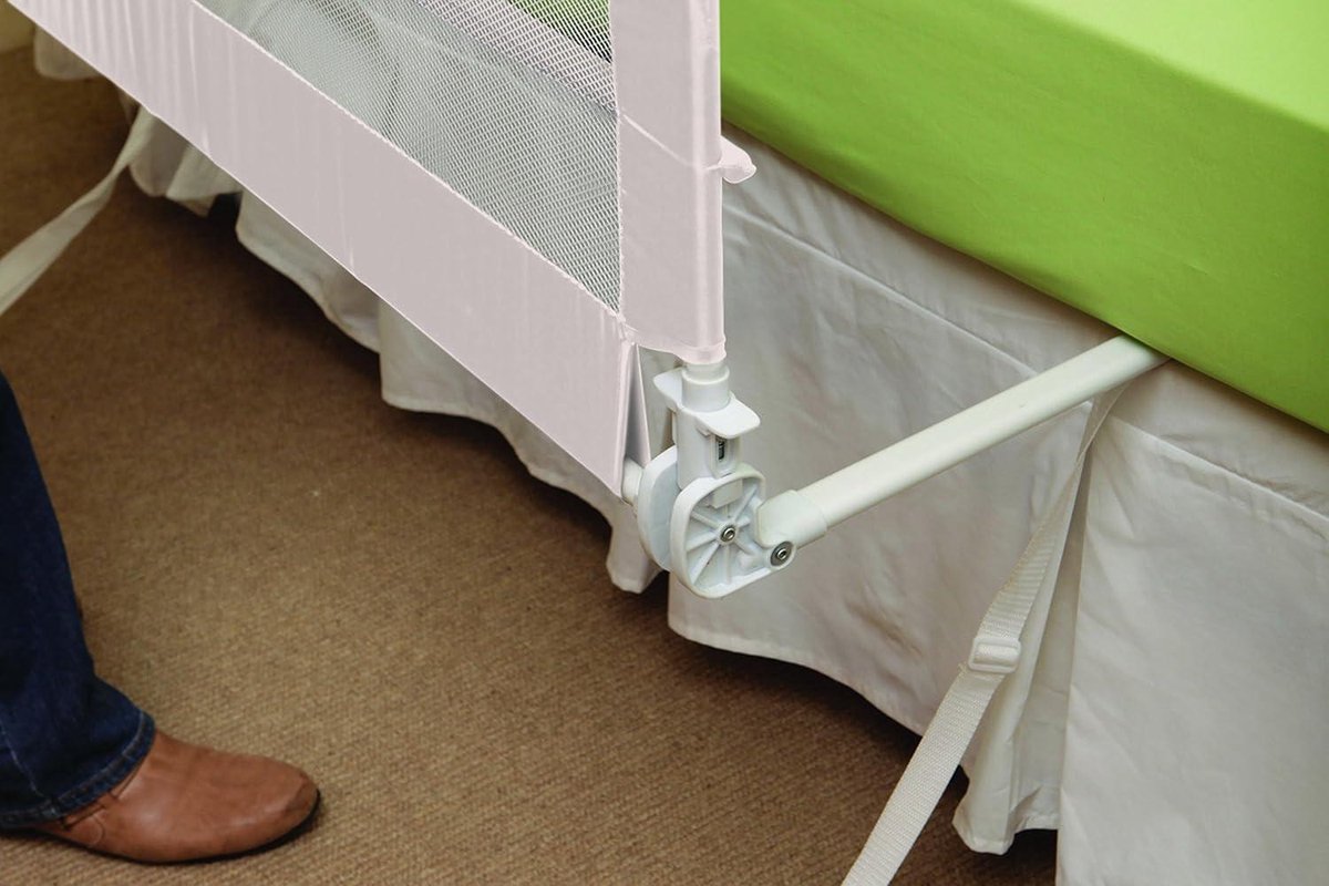 Bedrek Opvouwbare Draagbare Bed Veiligheidsbarrière - Kinderen Volwassenen - Harrogate - 109cm Breed 455cm Hoog - Wit Model F771