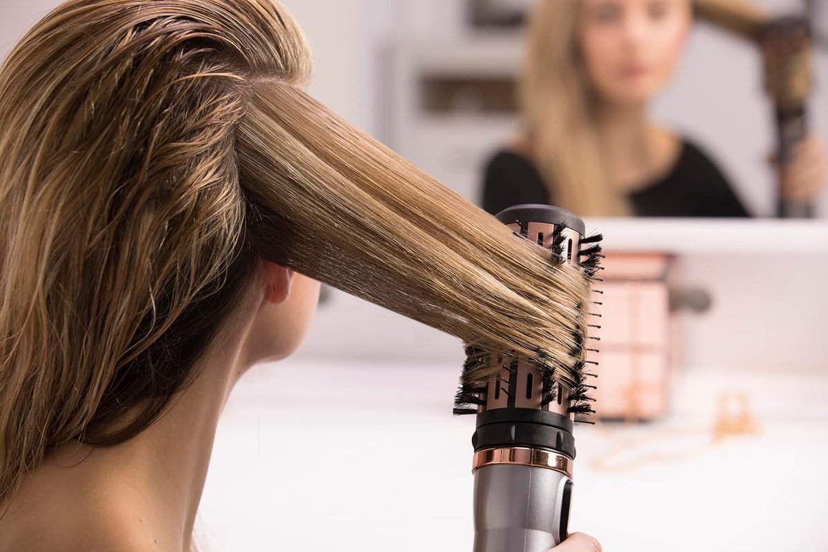 Hair Dryer with Brush - Electric Hair Brush - Curling Brush - Straightening Brush - Brush Hairdryer
