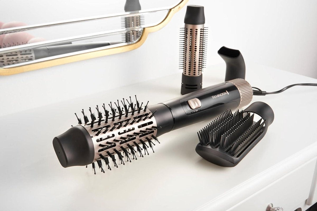 Föhnborstel 4 opzetstukken - 38mm - 50mm - Stijlborstel - Blaasmond - Voor föhnen & stylen - Heteluchtborstel en krultang - Halflang tot lang haar - 1000 Watt - Blow Dry & Style AS7500