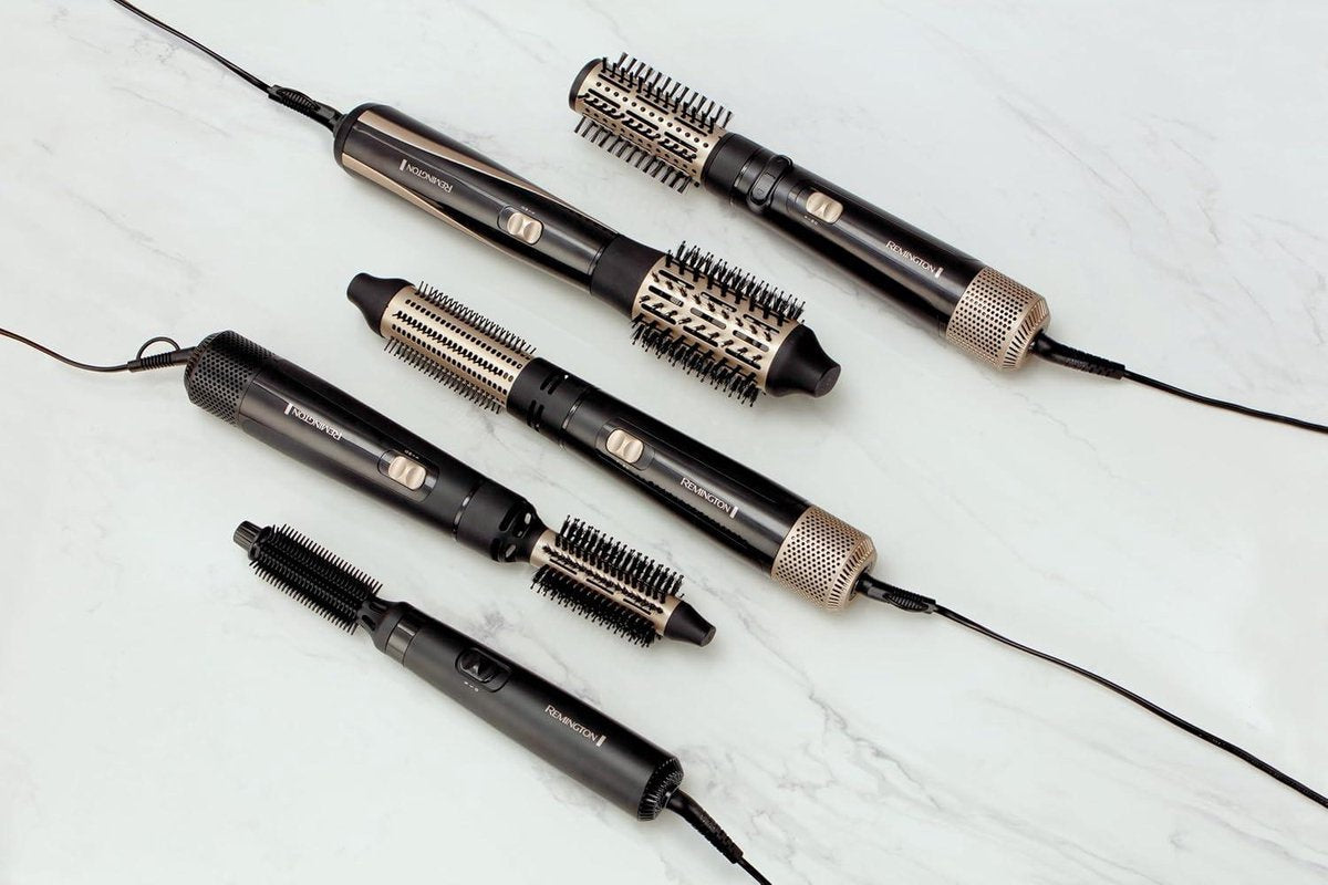 Föhnborstel 4 opzetstukken - 38mm - 50mm - Stijlborstel - Blaasmond - Voor föhnen & stylen - Heteluchtborstel en krultang - Halflang tot lang haar - 1000 Watt - Blow Dry & Style AS7500