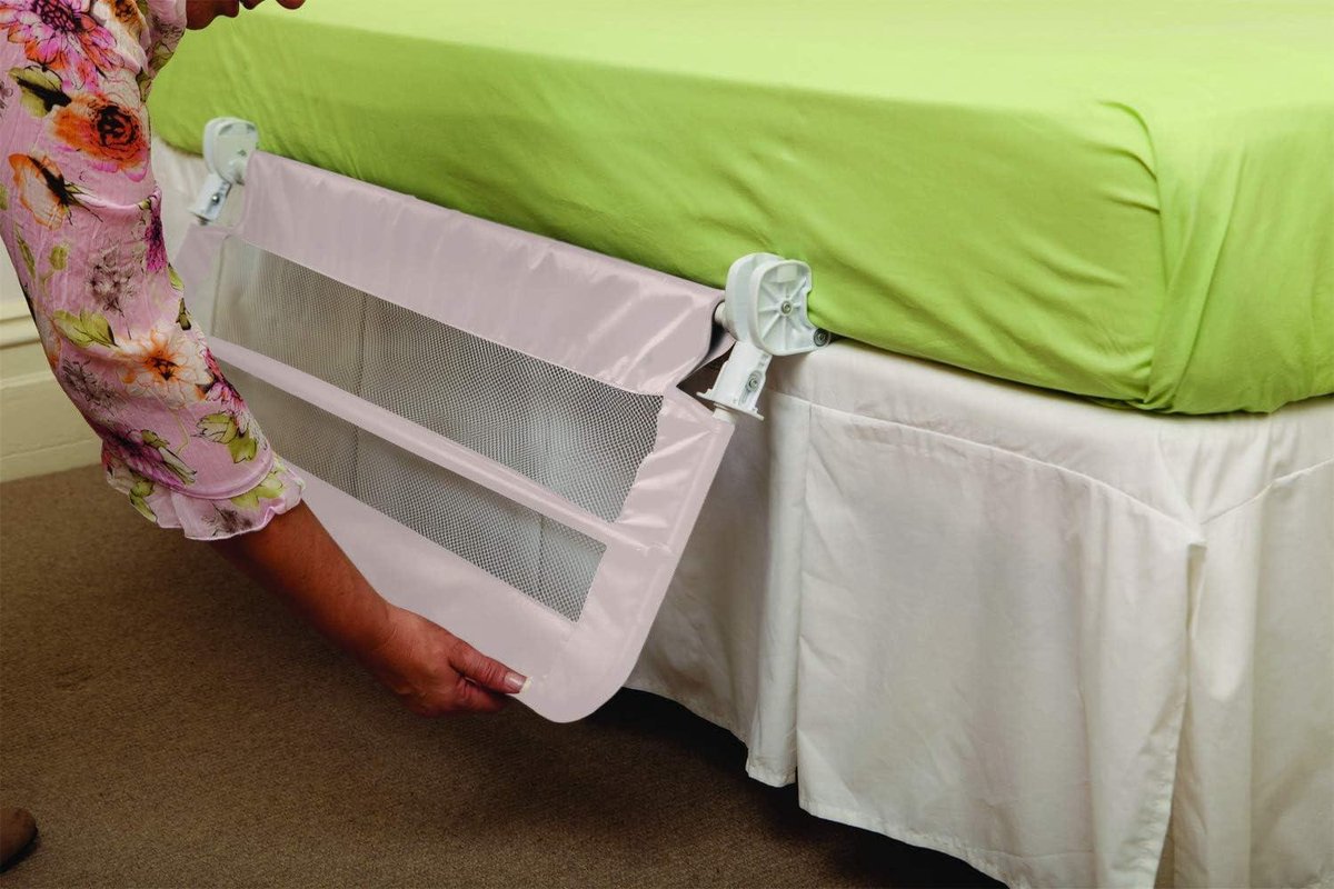 Bedrek Opvouwbare Draagbare Bed Veiligheidsbarrière - Kinderen Volwassenen - Harrogate - 109cm Breed 455cm Hoog - Wit Model F771