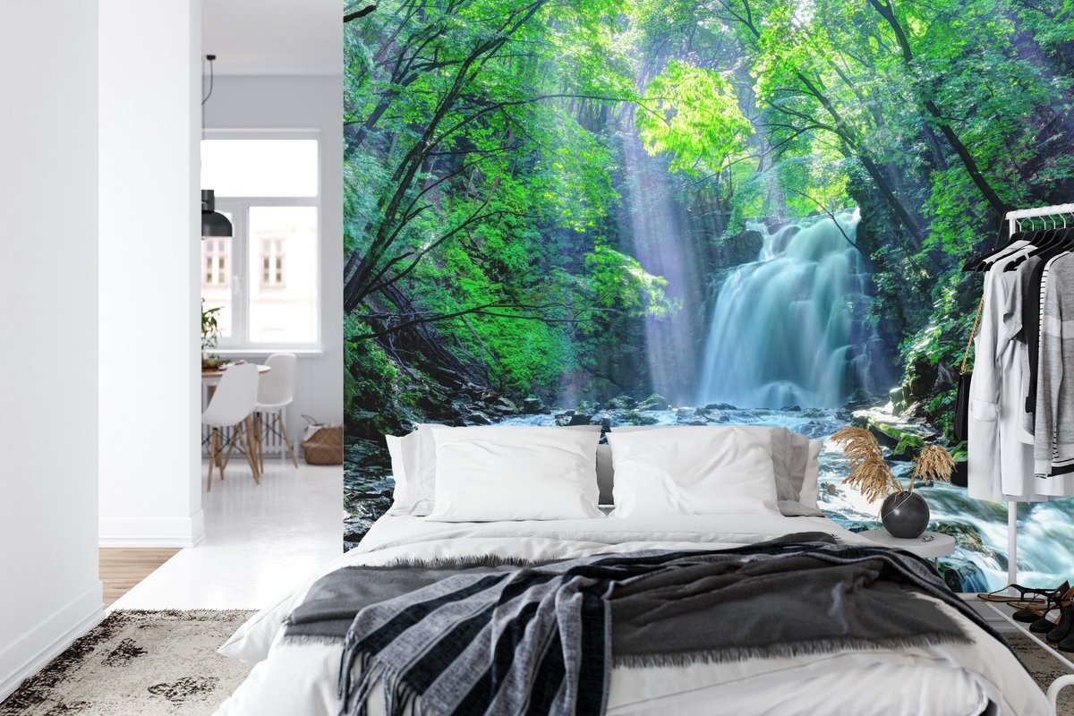 Fotobehang Waterval In Het Bos