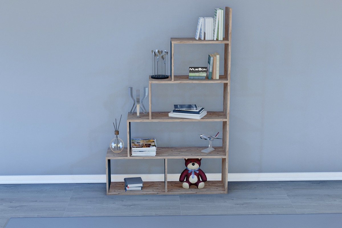 Pyramidekast - Trapkast - Open Boekenkast – 150x103x25 - ladderrek - kubusrek - vrijstaande rek - ruimteverdeler