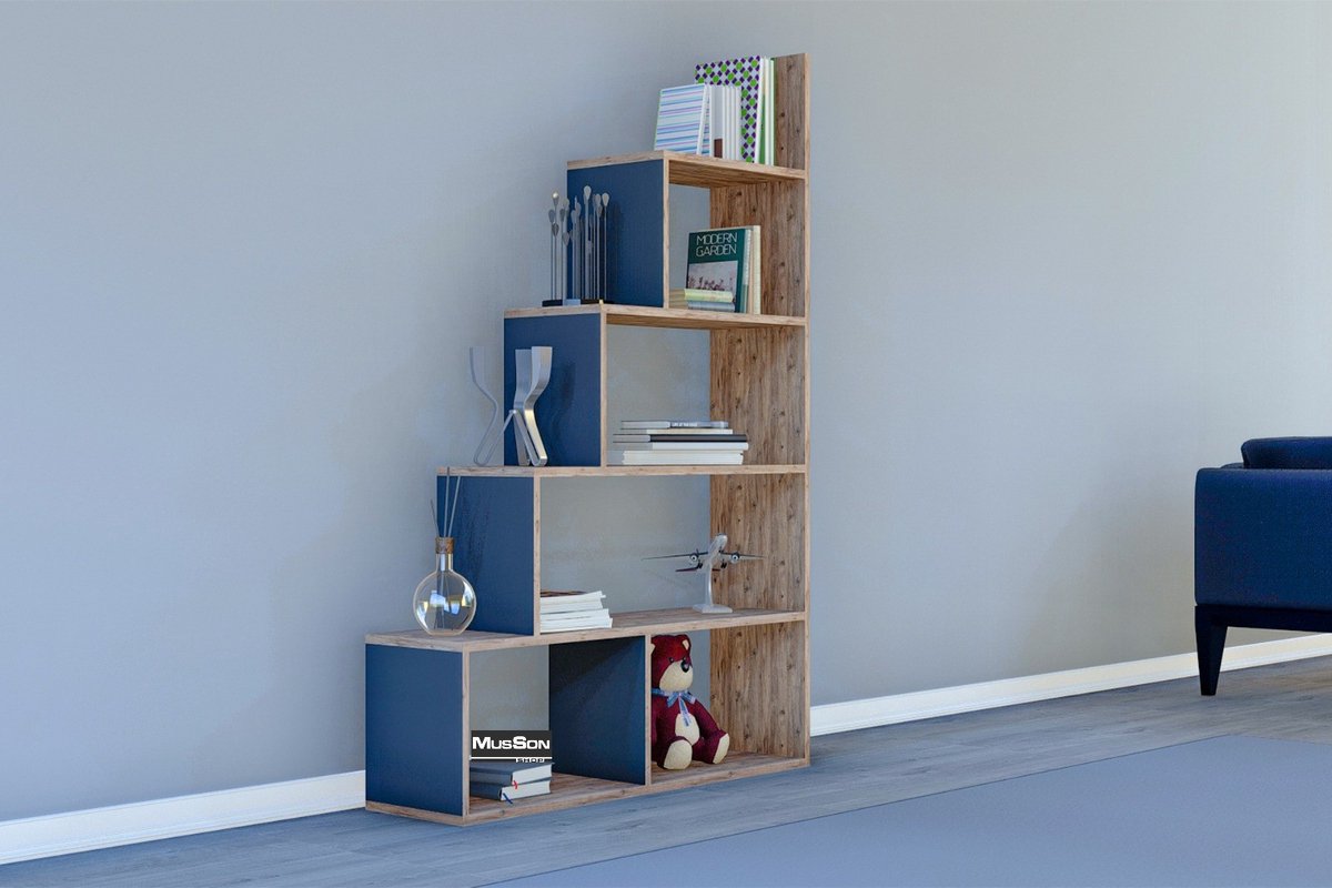 Pyramidekast - Trapkast - Open Boekenkast – 150x103x25 - ladderrek - kubusrek - vrijstaande rek - ruimteverdeler