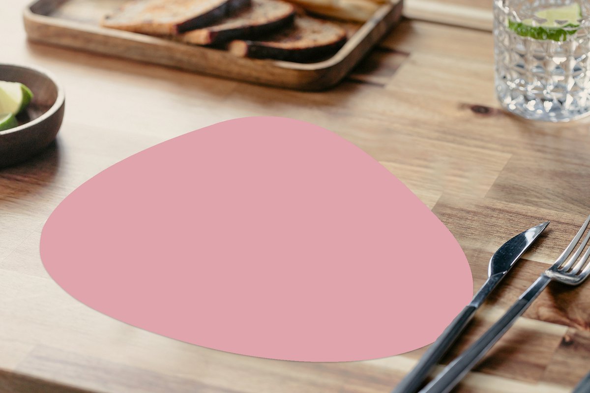 Placemat organisch - Placemats organisch - Onderleggers - Roze - Kleuren - Interieur - Effen - Kleur - 8 stuks