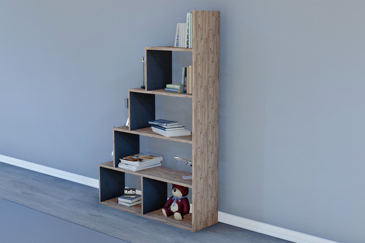Pyramidekast - Trapkast - Open Boekenkast – 150x103x25 - ladderrek - kubusrek - vrijstaande rek - ruimteverdeler