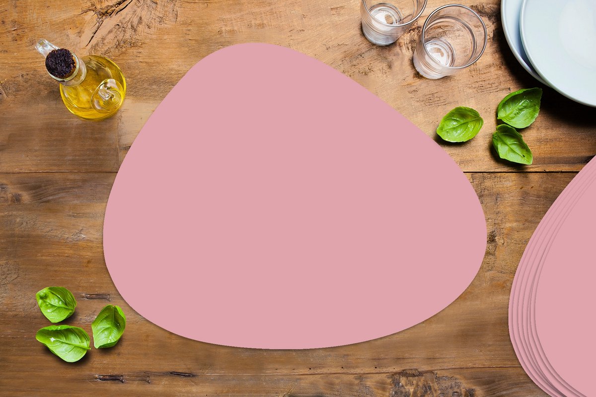 Placemat organisch - Placemats organisch - Onderleggers - Roze - Kleuren - Interieur - Effen - Kleur - 8 stuks