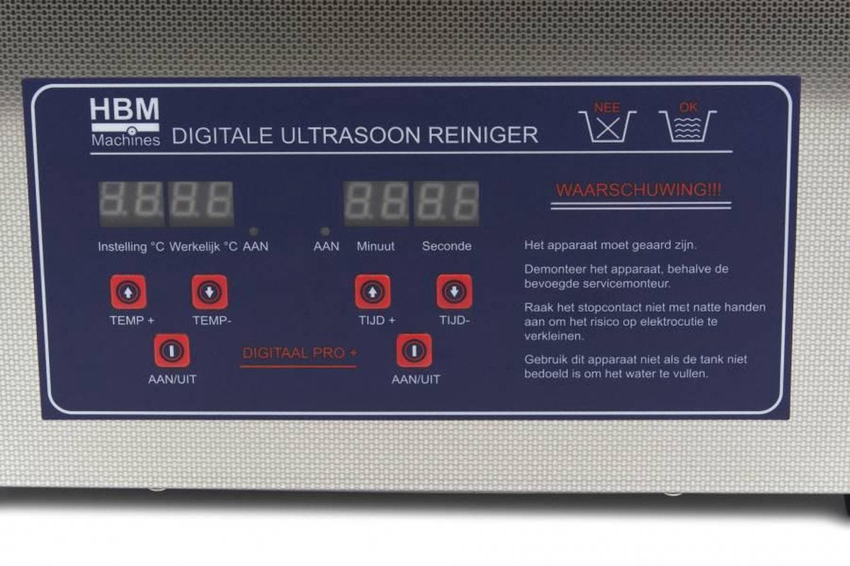 HBM 10 Liter PROFI ultrasone reiniger
